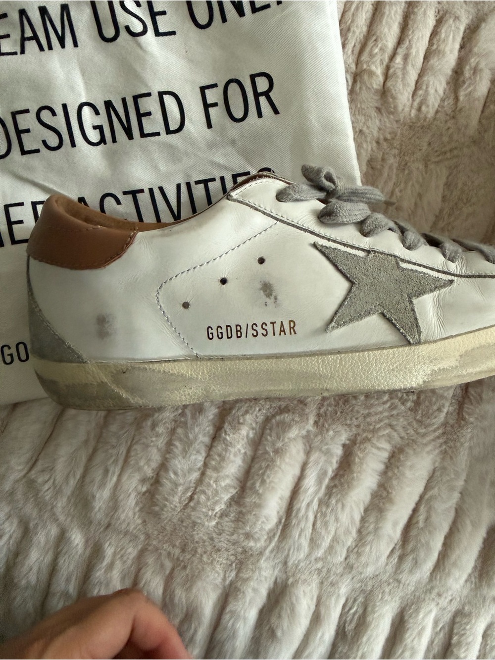 Golden Goose Superstar Low Top Sneaker W9.5White/Light Tan,EUC - Picture 4 of 6